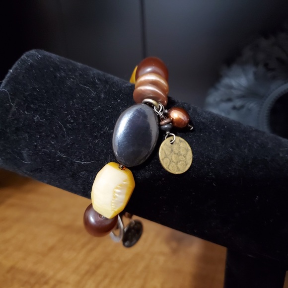 Silpada Stone Bead Pearl Shell Toggle Bracelet 925 - Picture 8 of 16